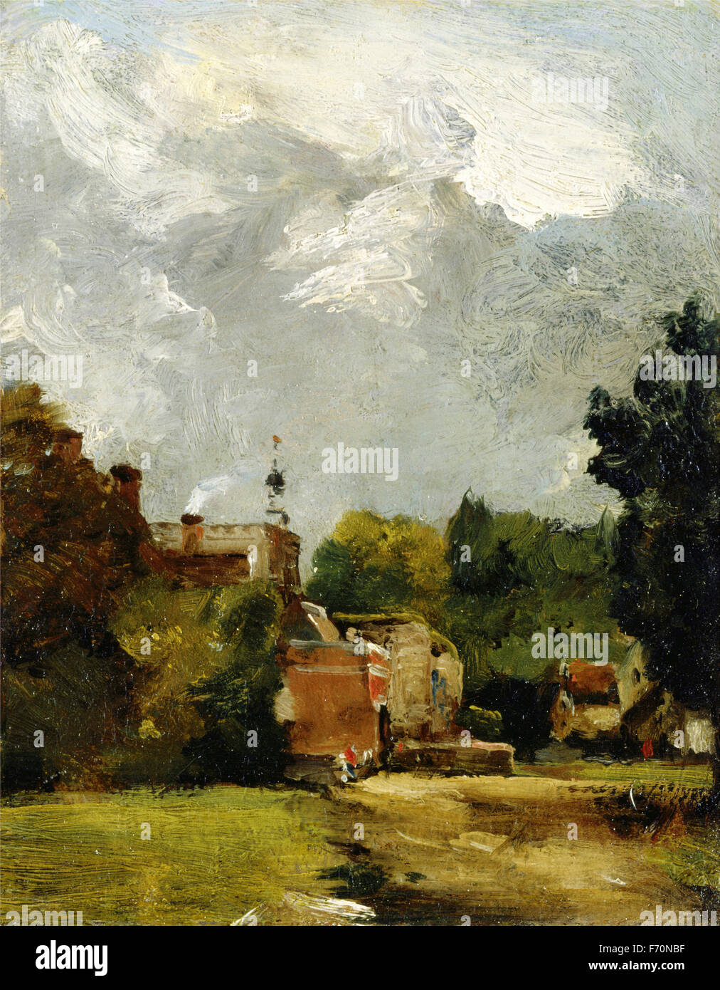 John Constable - East Bergholt Church Banque D'Images