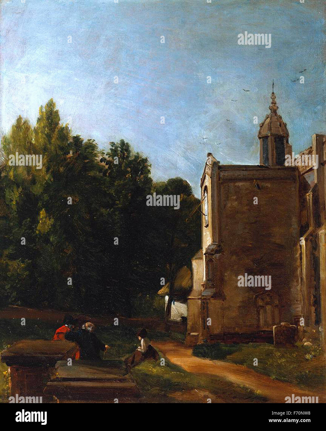 John Constable - le porche de l'Église, East Bergholt Banque D'Images