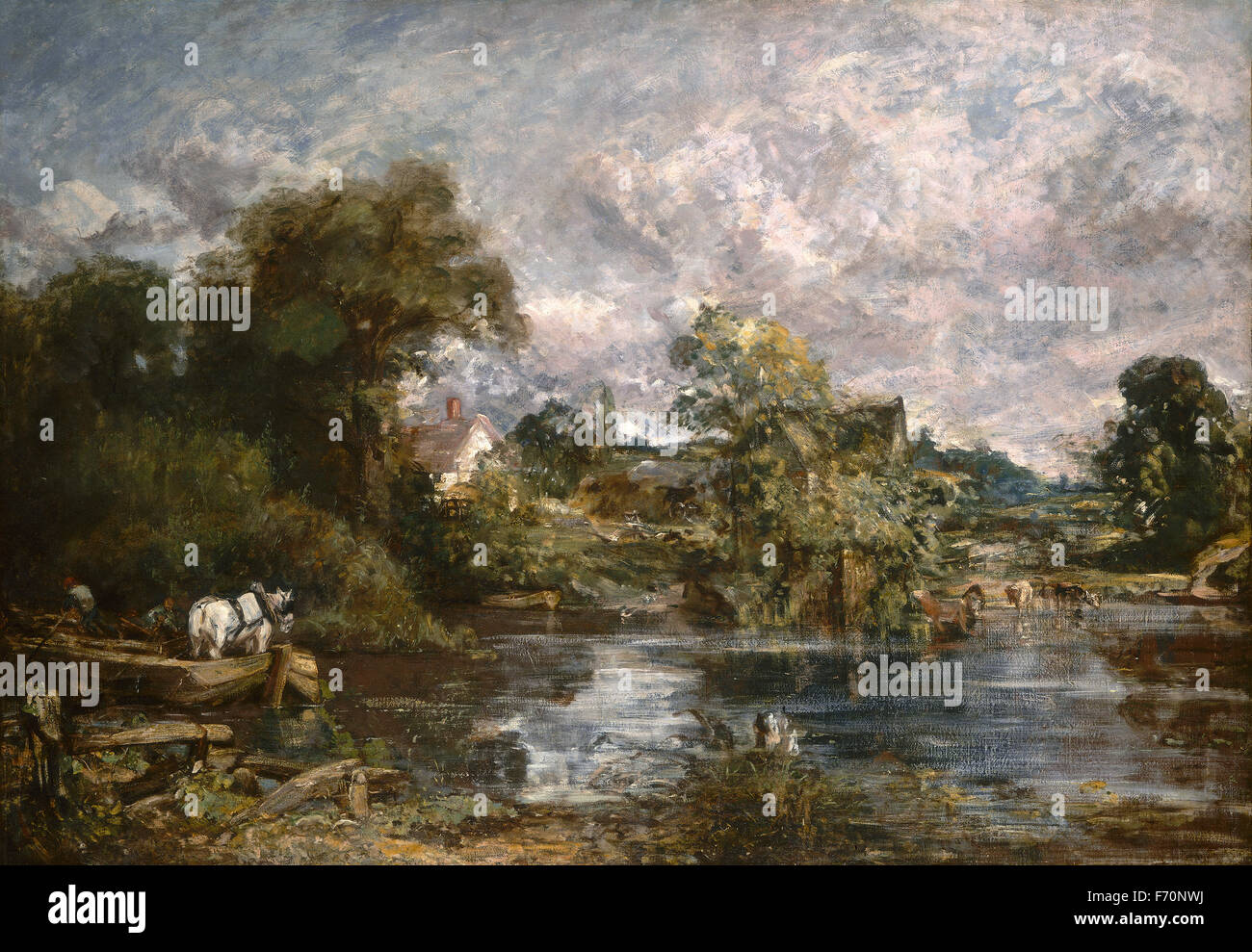 - John Constable Le Cheval Blanc Banque D'Images