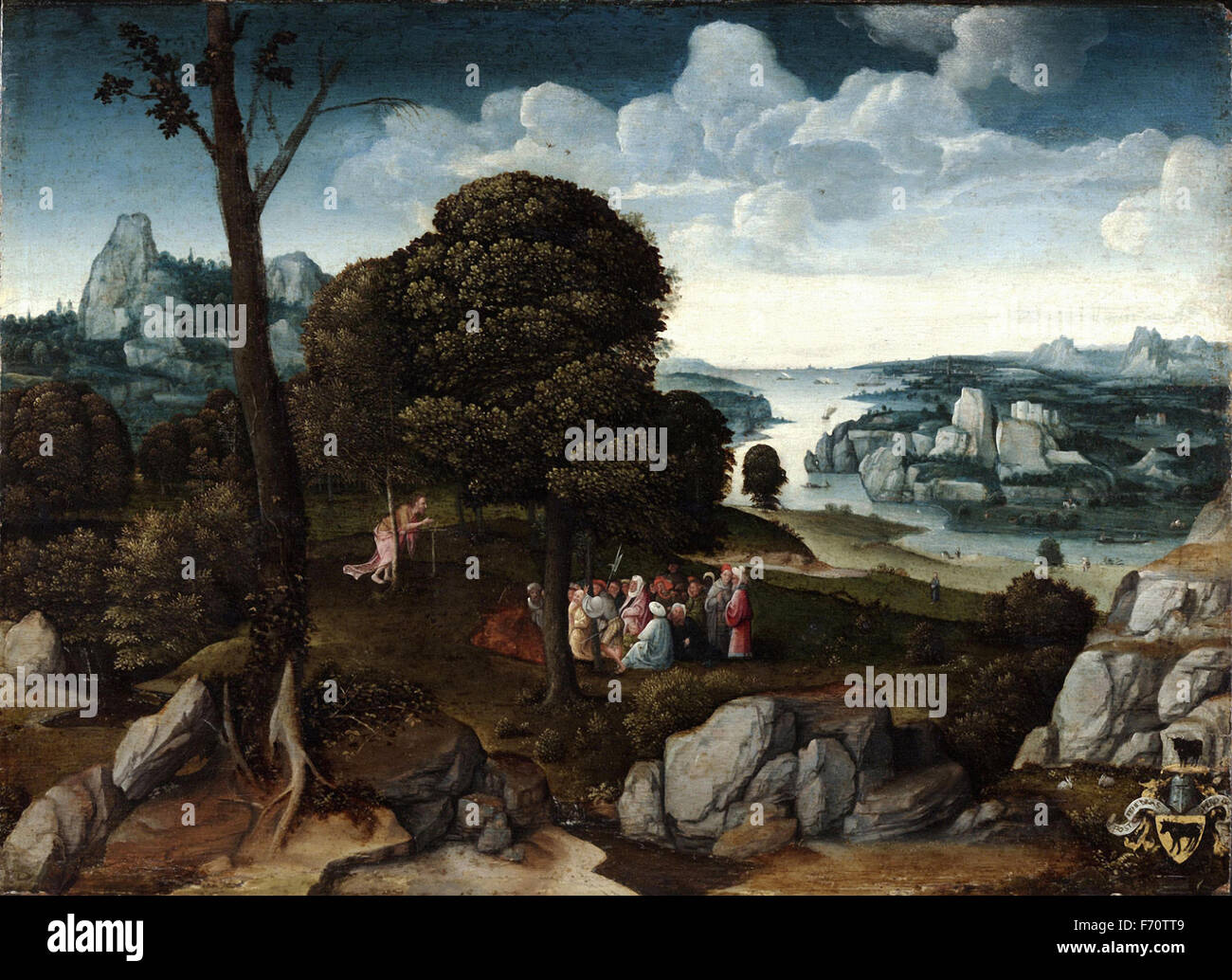 Joachim Patinir - paysage avec Saint Jean Baptiste prêchant Photo Stock ...
