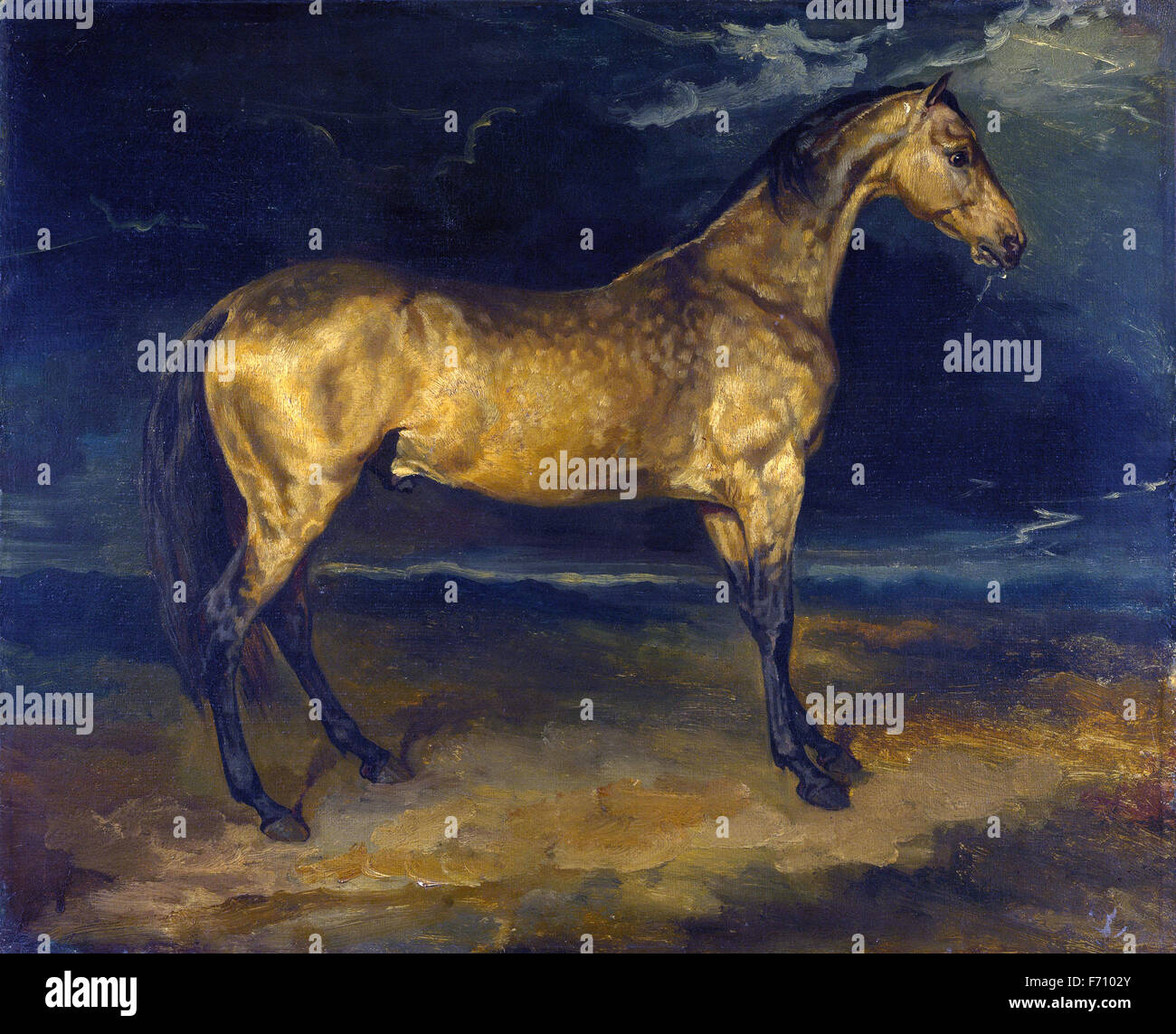 Théodore Géricault - un cheval effrayé par la foudre Banque D'Images