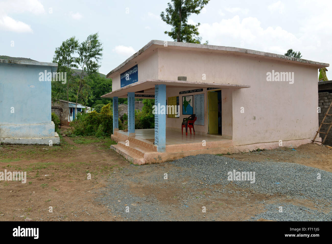 Bâtiment scolaire, village de paderu, visakhapatnam, andhra pradesh, inde, asie Banque D'Images