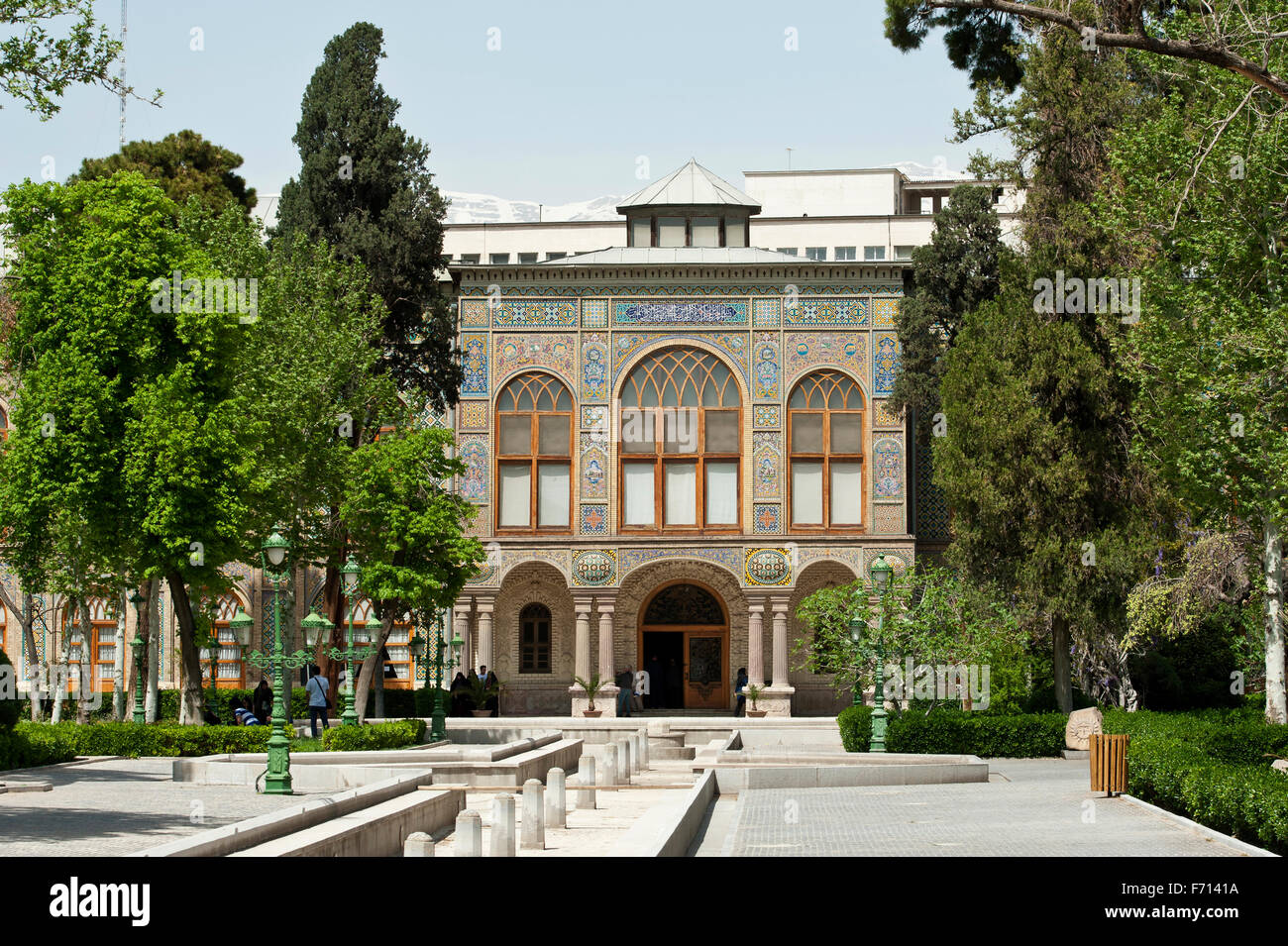 Entrée de l'hôtel de Salam, Talar e Salam, le Golestan Palace, Téhéran, Iran Banque D'Images