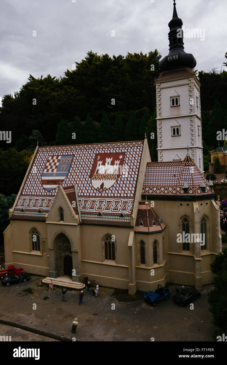 L'église St Mark Croatie répliquer miniature Banque D'Images