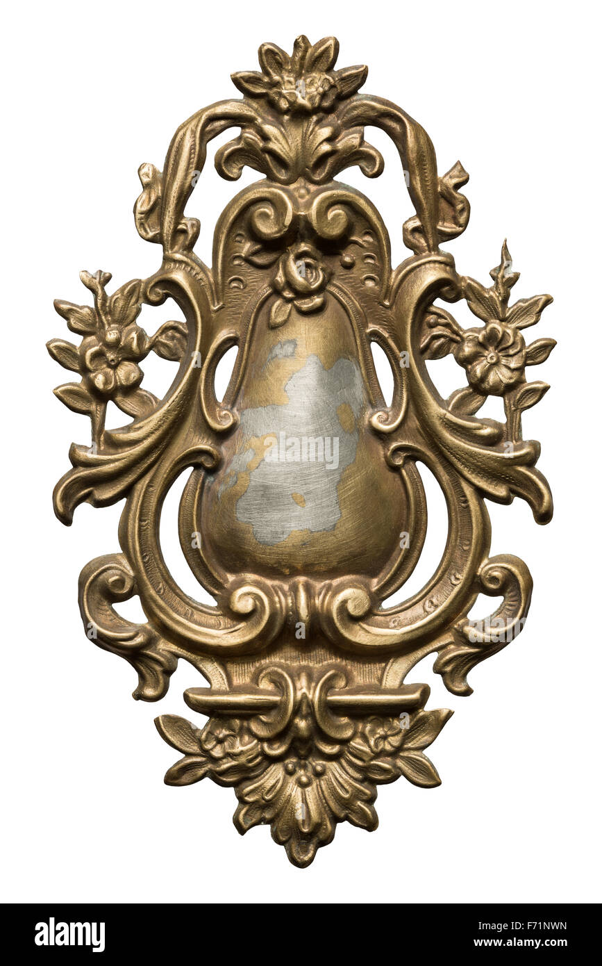 Metal vintage orné de détails, isolés Banque D'Images