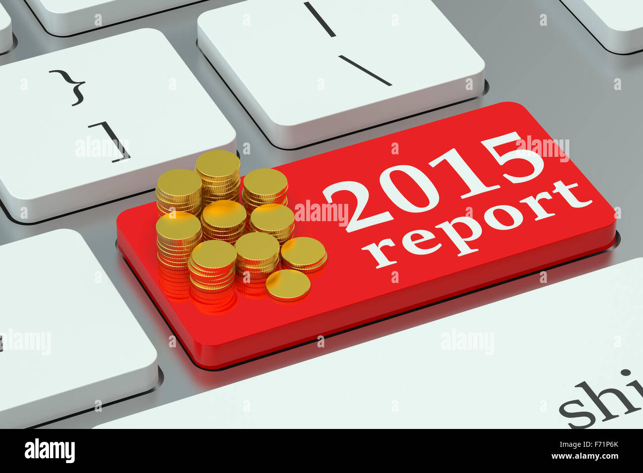 Rapport financier 2015 concept sur le clavier Banque D'Images