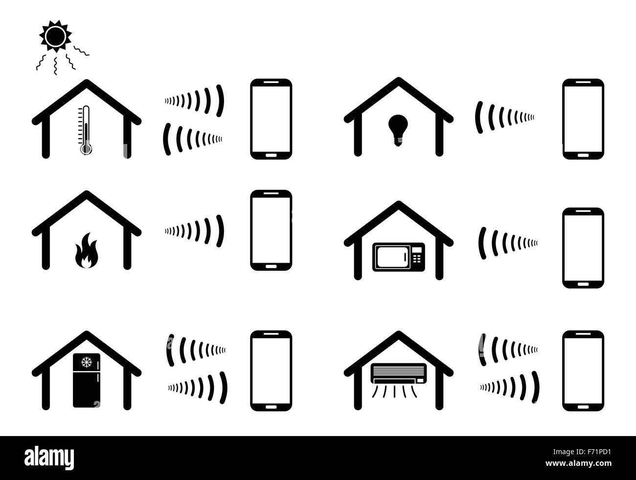 Le contrôle des appareils domestiques sans fil Illustration de Vecteur