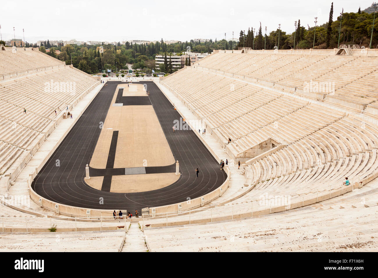 Stade Panathénaïque, stade olympique moderne de jour d'origine, Athènes, Grèce Banque D'Images