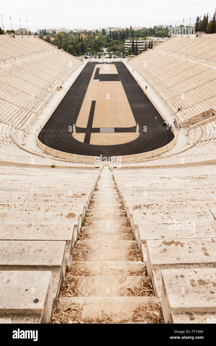 Stade Panathénaïque, stade olympique moderne de jour d'origine, Athènes, Grèce Banque D'Images