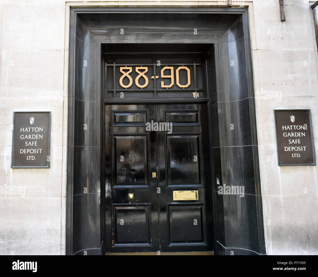 Hatton Garden Coffre-Ltd, London, UK, scène d'un grand vol qualifié. Procès en cours dans voleurs London UK. Banque D'Images