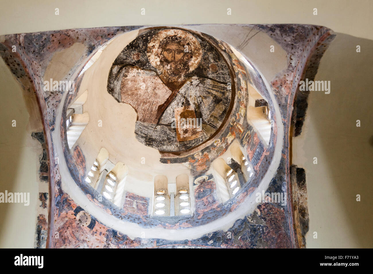 Peinture de plafond du Christ, l'Église des saints apôtres, des saints apôtres (Solaki), l'Agora antique d'Athènes, Athènes, Grèce Banque D'Images