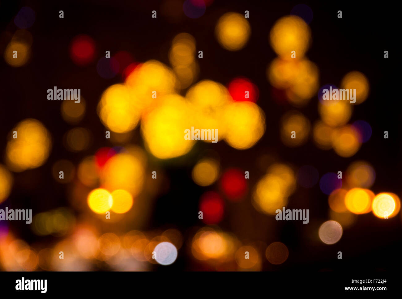 Résumé arrière-plan flou circulaire de lumières de Noël Banque D'Images