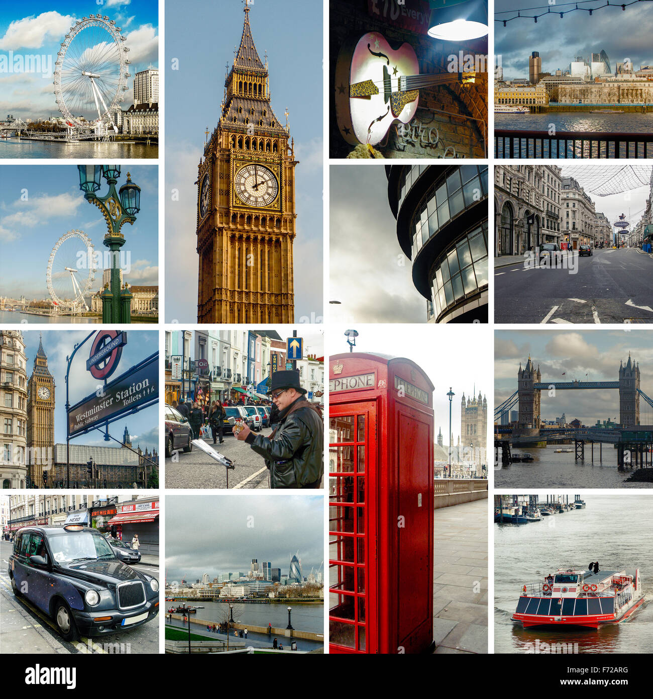 uk tourist attractions collage