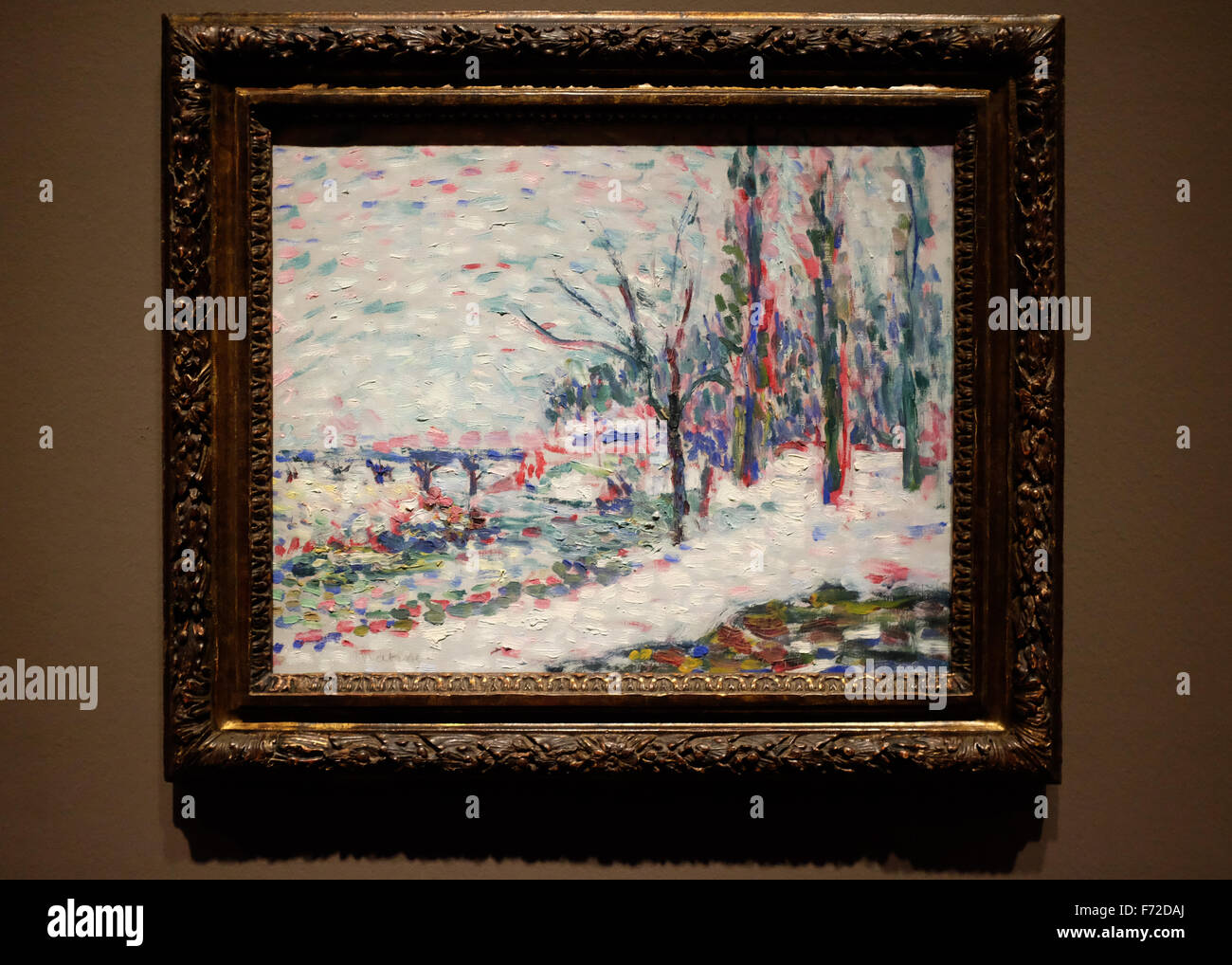 Paysage d'hiver sur les rives de la Seine par Henri Matisse, le Seattle Art Museum, Seattle, Washington, USA Banque D'Images