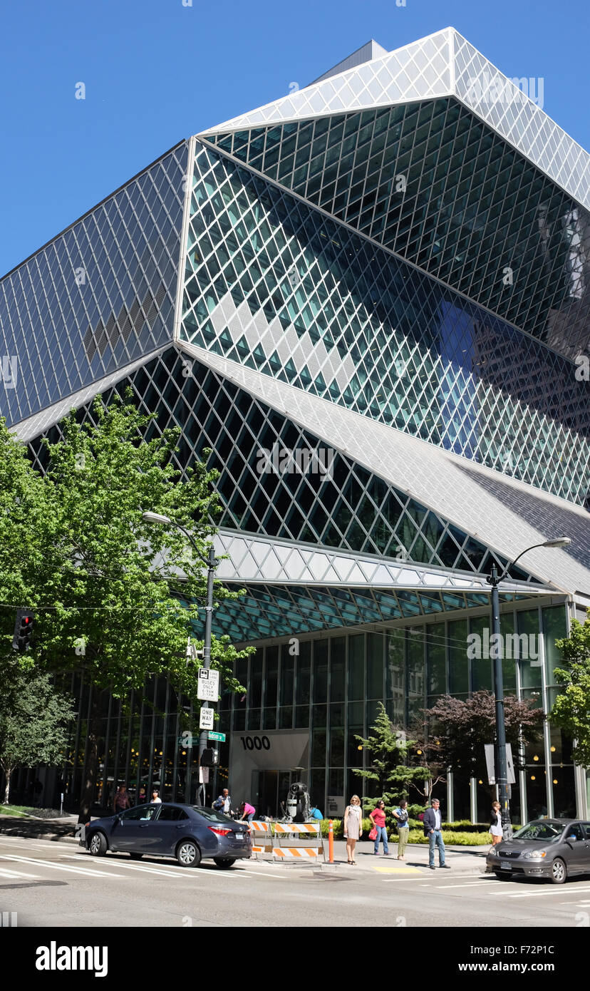 Architecture de la bibliothèque de seattle Banque de photographies et d’images à haute