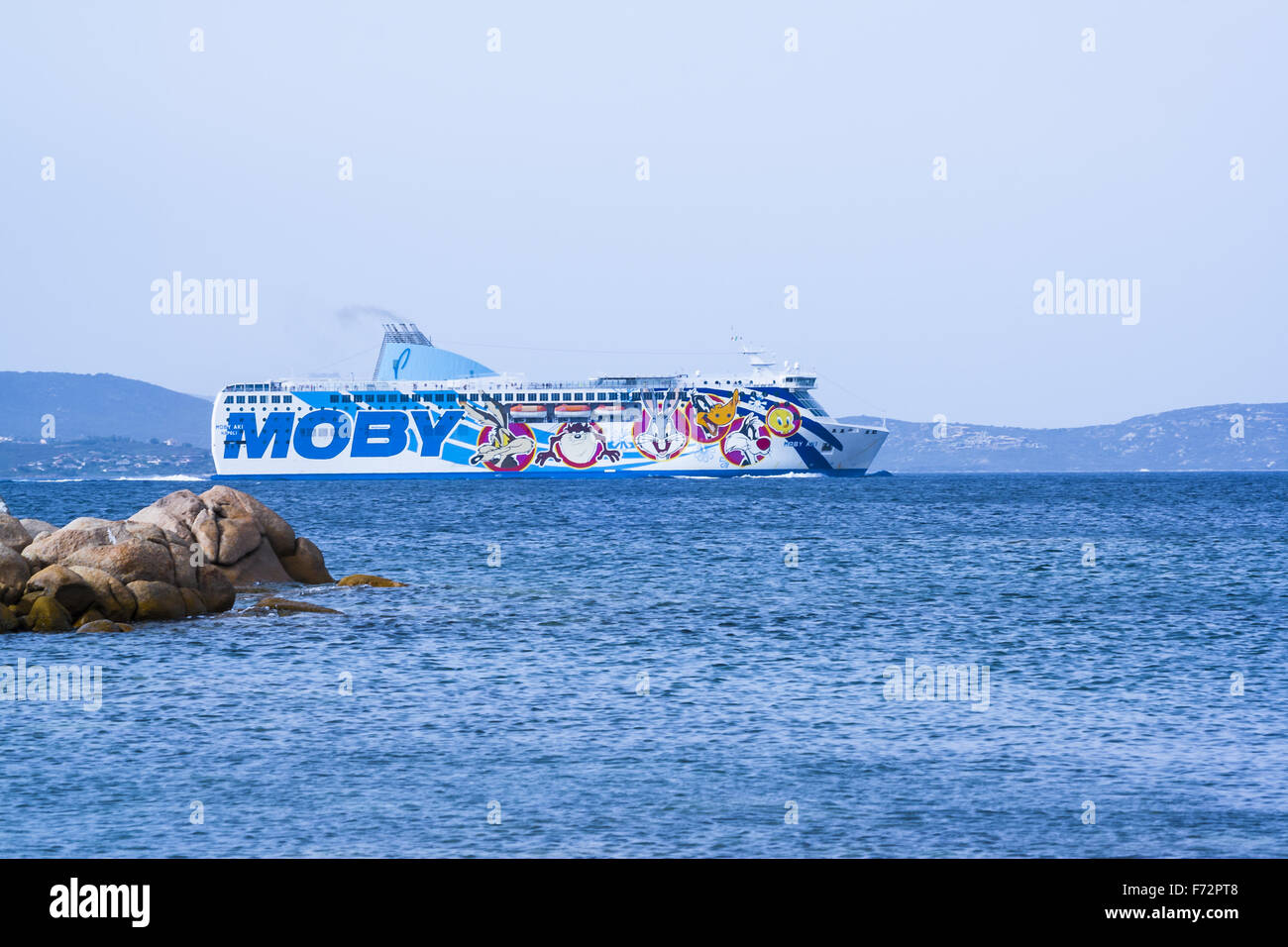 Ferry Moby en Sardaigne Banque D'Images