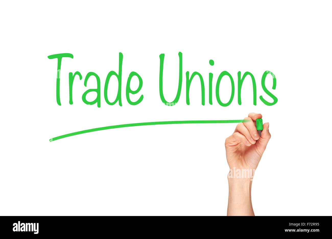 Les syndicats, les titres de formation d'Induction concept. Banque D'Images