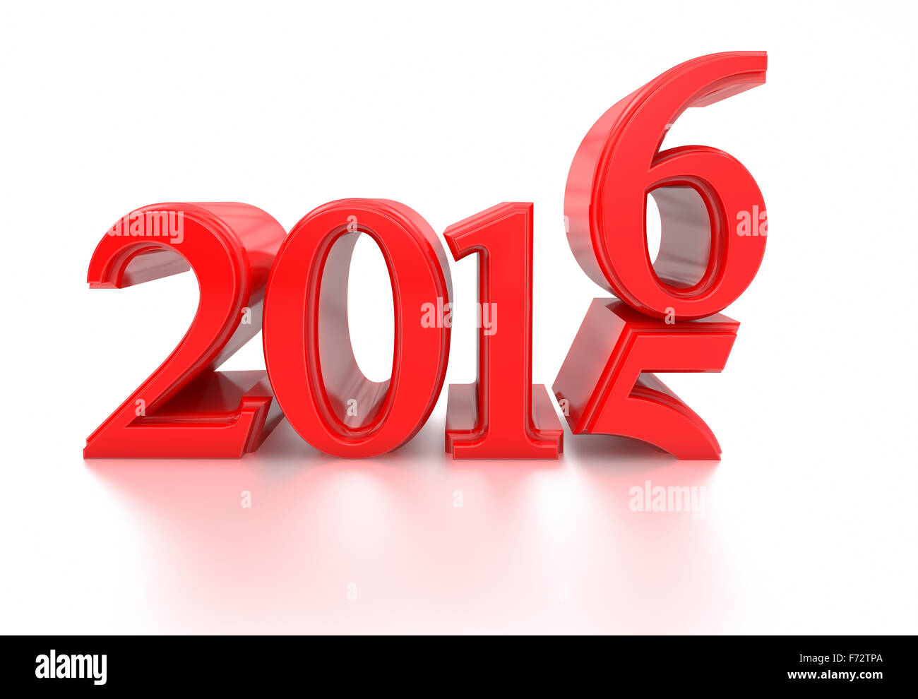 3d 2016. 2015-2016 changement représente la nouvelle année 2016, le rendu en trois dimensions. Banque D'Images