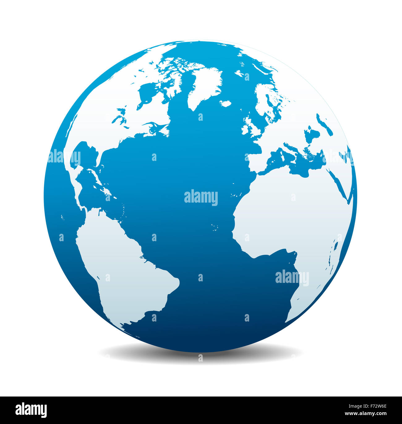 L'Europe de l'Atlantique Nord de l'Amérique Britannique global globe terre monde Banque D'Images