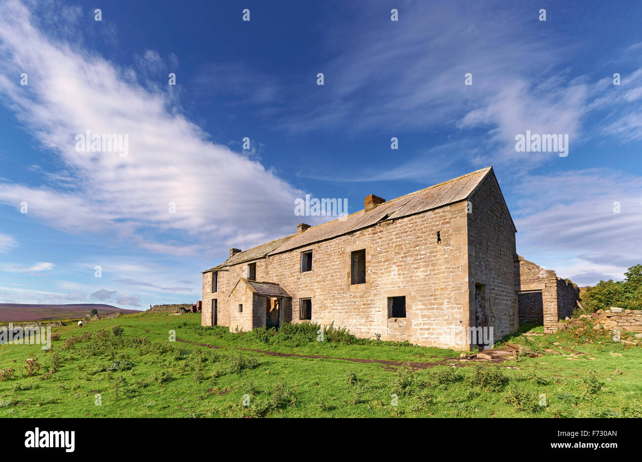 Bâtiment de ferme abandonnée dans le comté de Durham, de la campagne anglaise. Banque D'Images