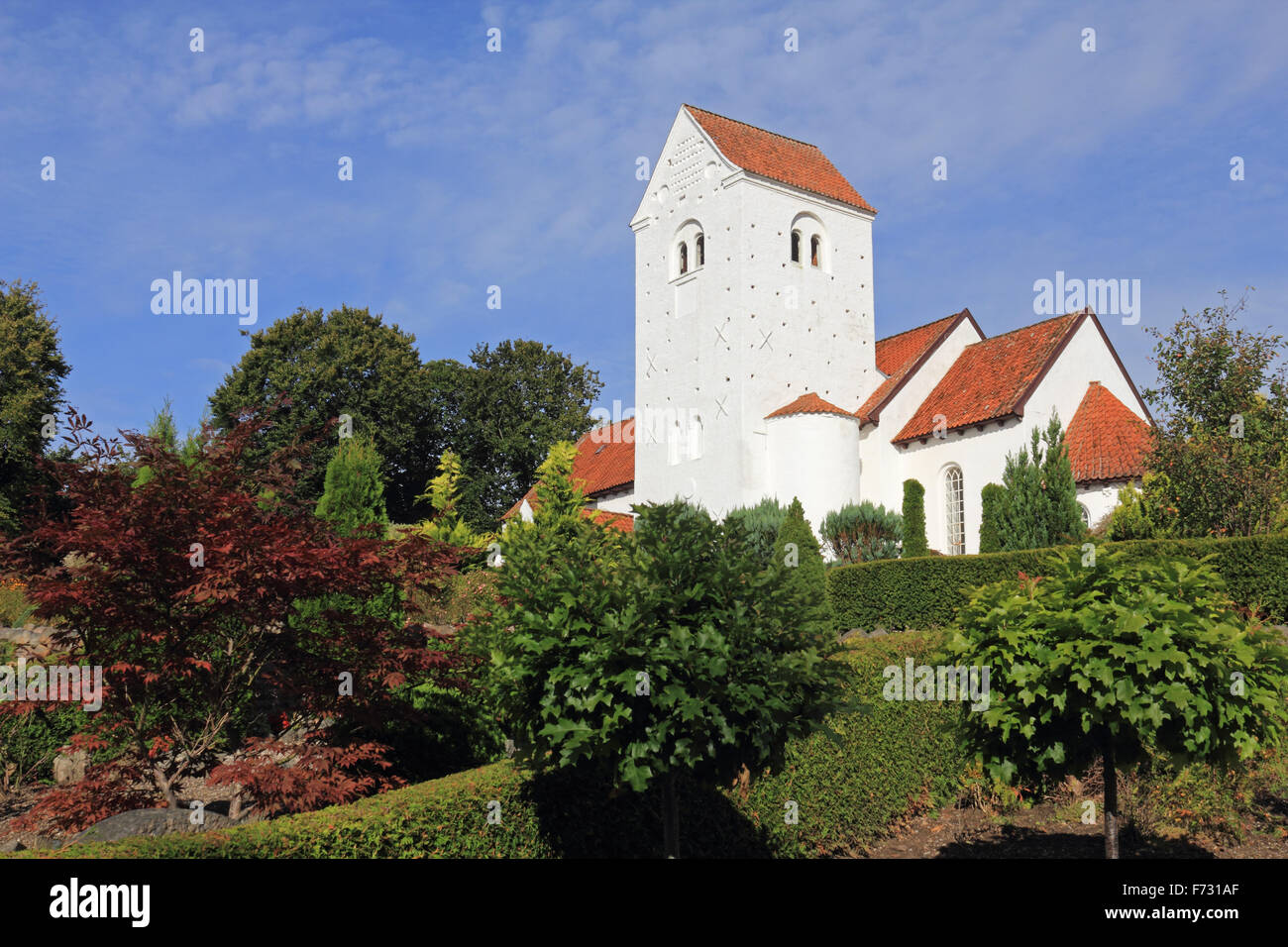 Église de Prey Veng est probablement la plus ancienne église du monastère bénédictin construit au Danemark, 1100. Veng près de Skanderborg au Danemark. Banque D'Images