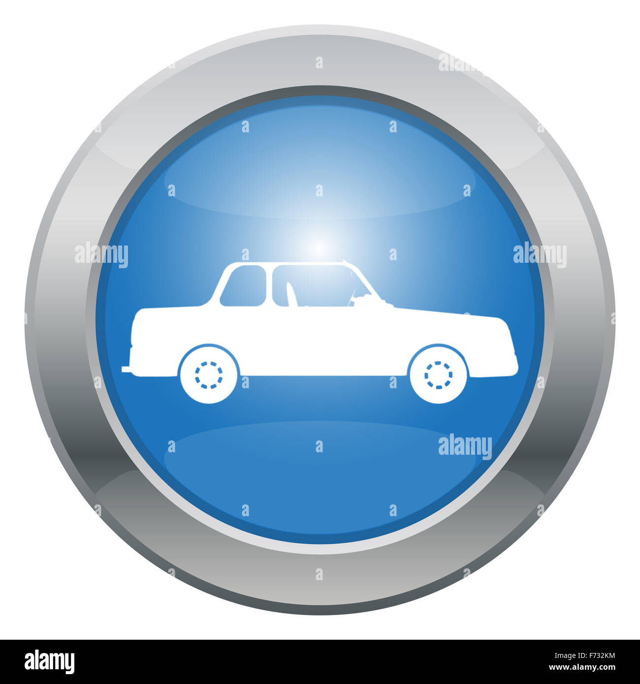 L'icône d'un salon de voiture en bleu isolé sur fond blanc Banque D'Images