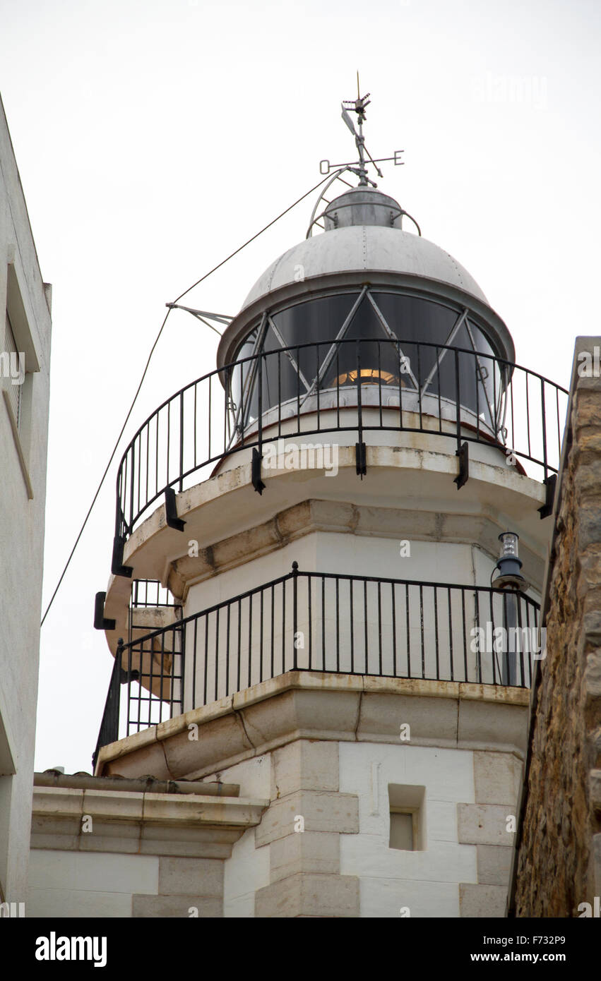 Leuchtturm à à la mer à Peñiscola, Valence, Espagne. Banque D'Images
