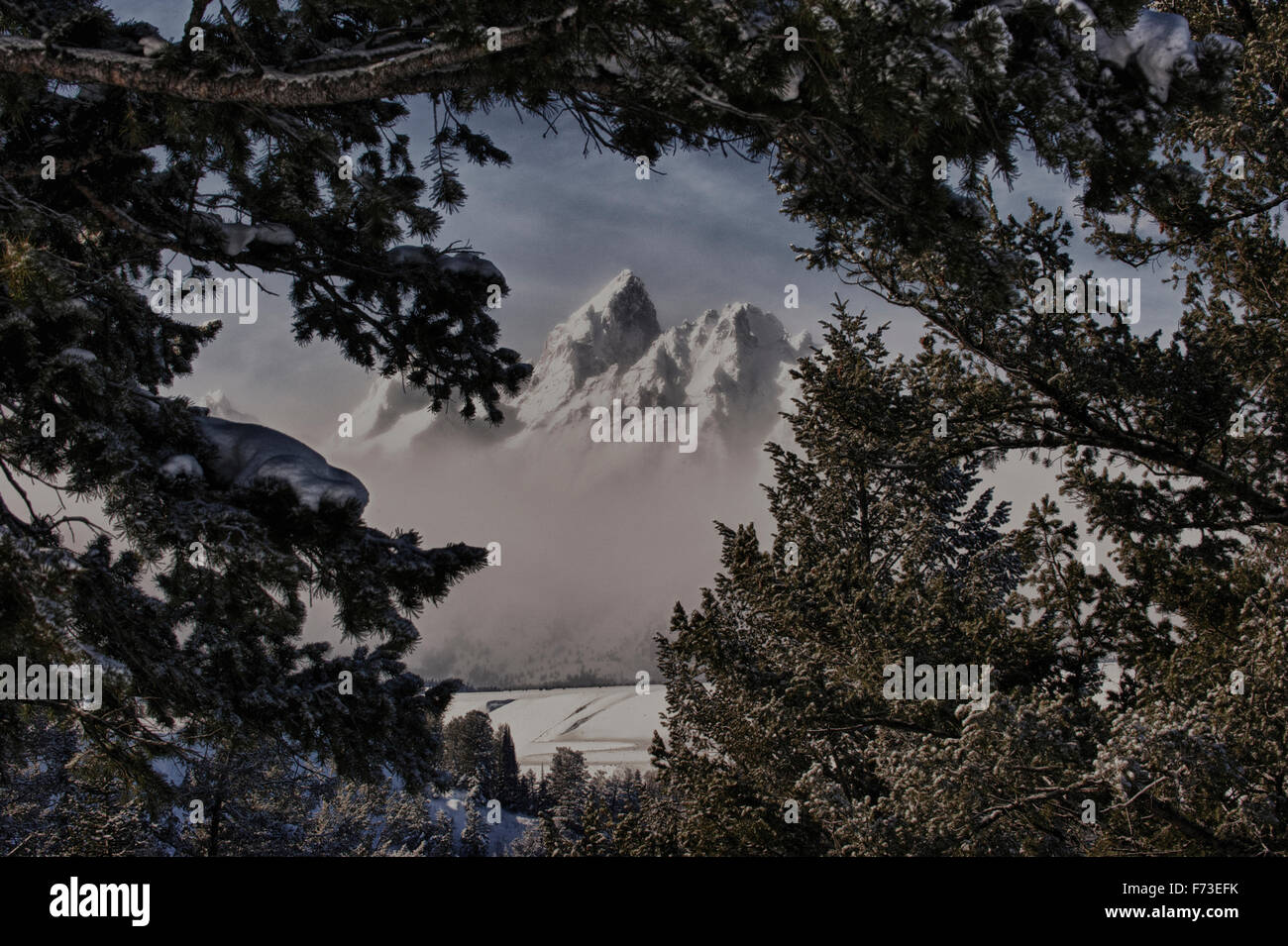Le Teton Mountain Range Banque D'Images