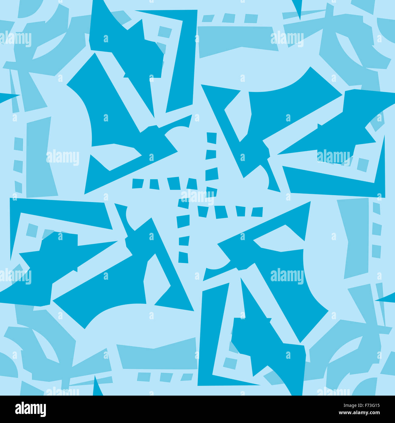 Blue abstract feuilles comme motif récurrent Banque D'Images