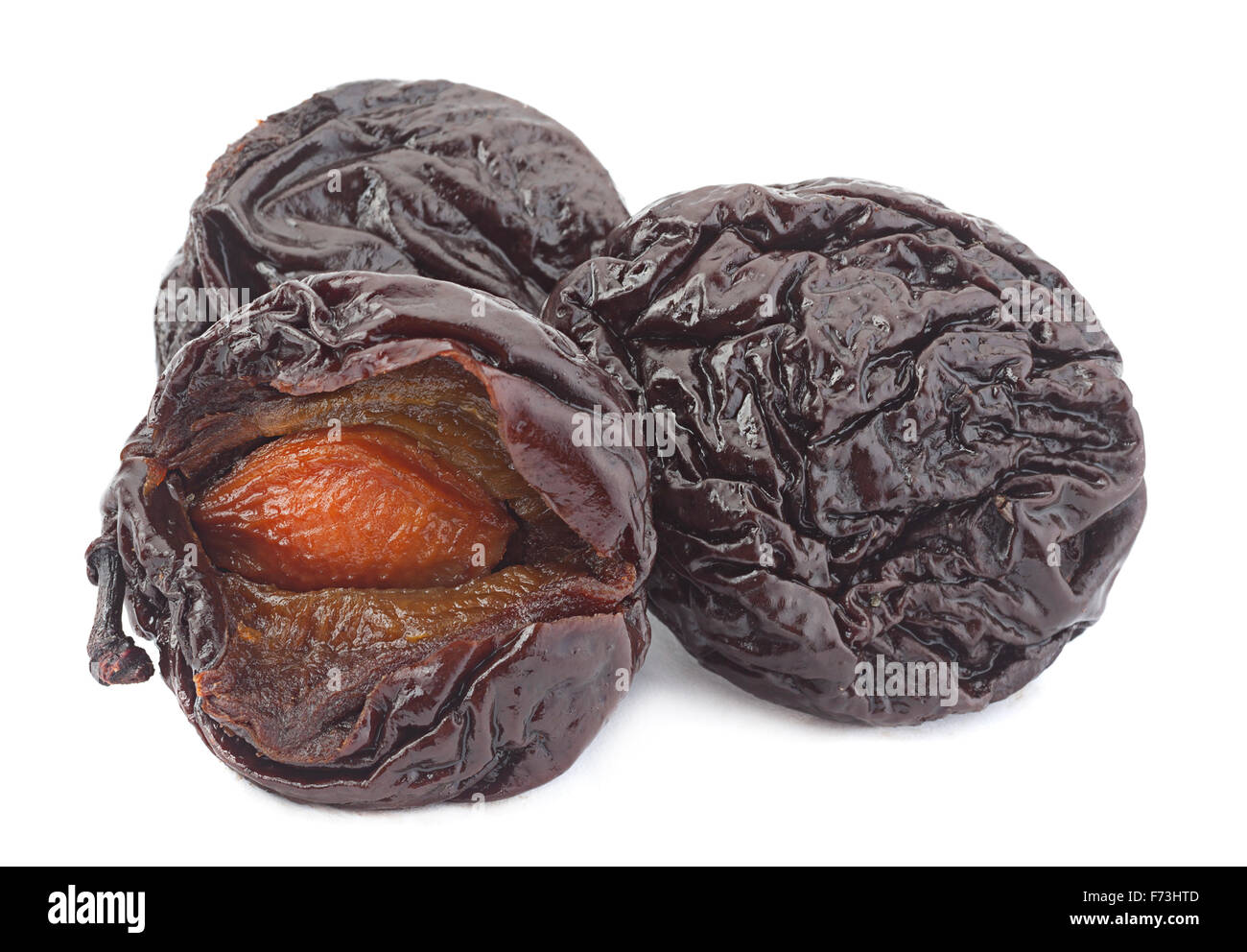 Fumé sec ouvert isolé sur blanc prune bckground Banque D'Images