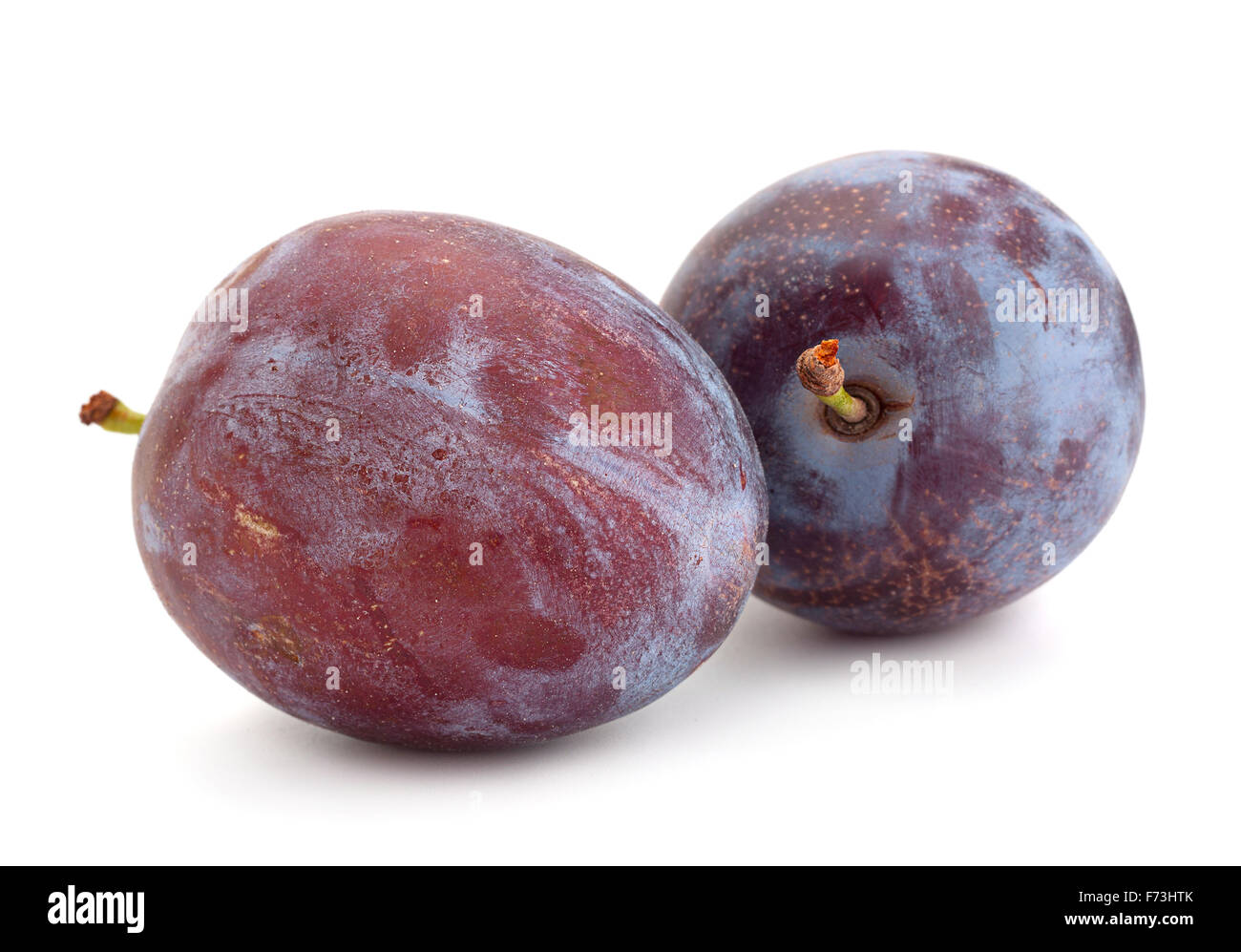 Prune isolé sur fond blanc Banque D'Images