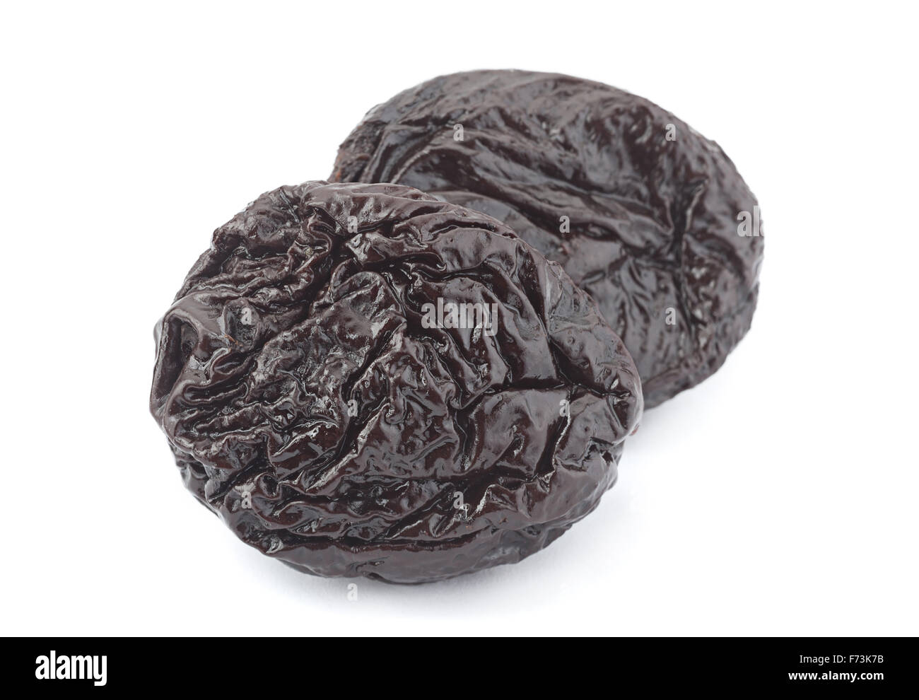 Fumé sec isolé sur blanc prune bckground Banque D'Images