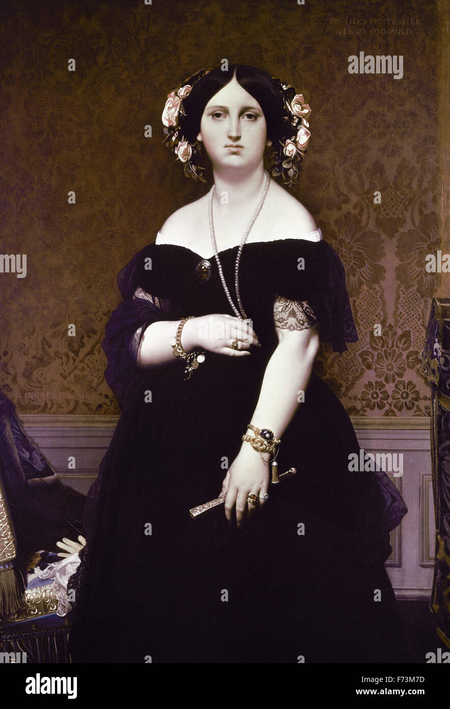 Jean Auguste Dominique Ingres - Madame Moitessier - 1851 Banque D'Images