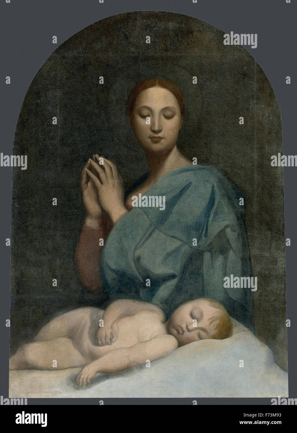 Jean-Auguste-Dominique Ingres - La Vierge avec l'Enfant Jésus endormi Banque D'Images