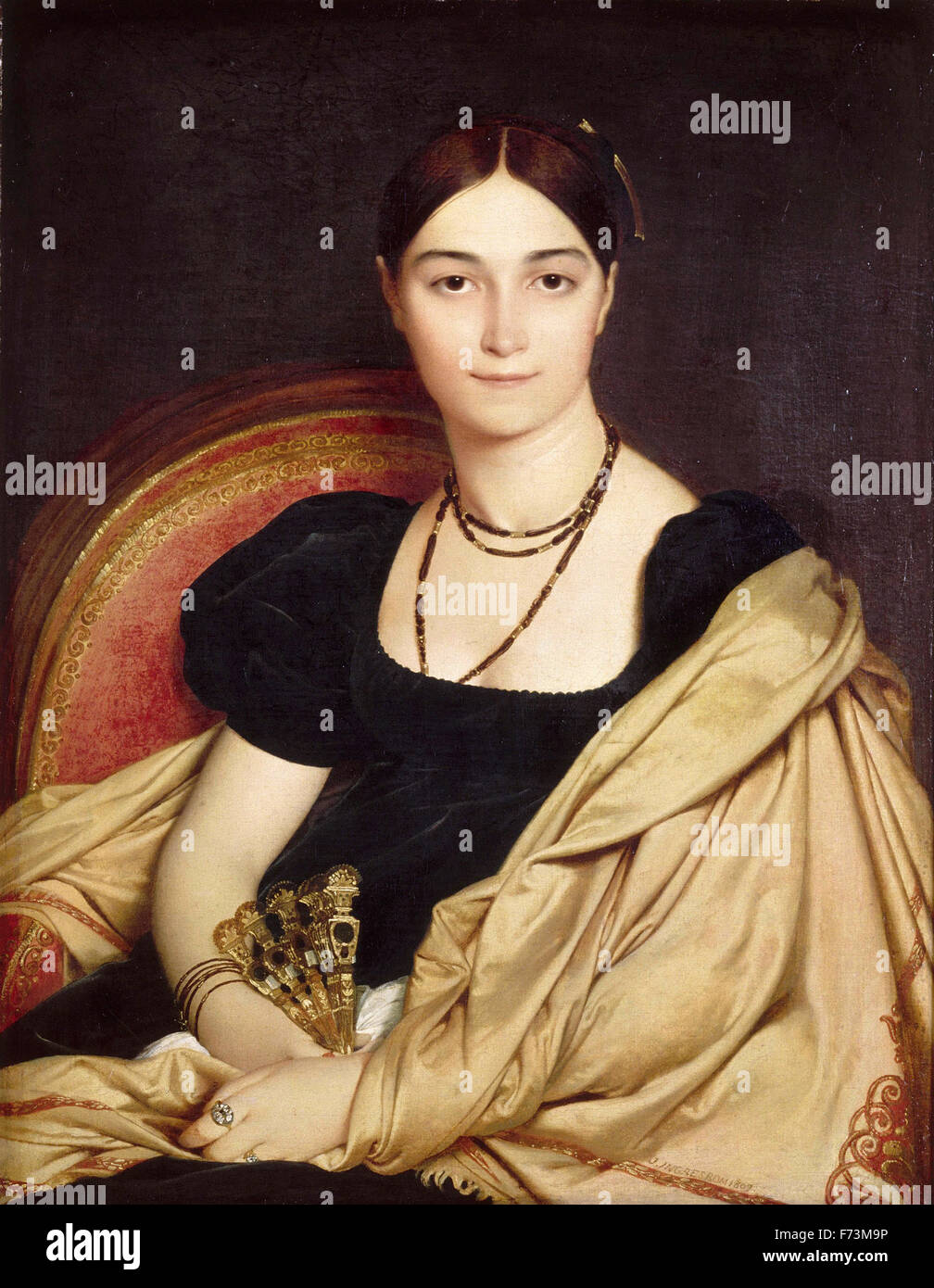 Jean-Auguste-Dominique Ingres - Portrait de madame Duvaucey Banque D'Images