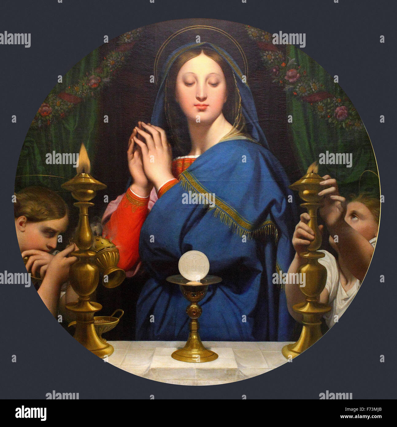 Jean Auguste Dominique Ingres - La Vierge adorant l'hostie Banque D'Images