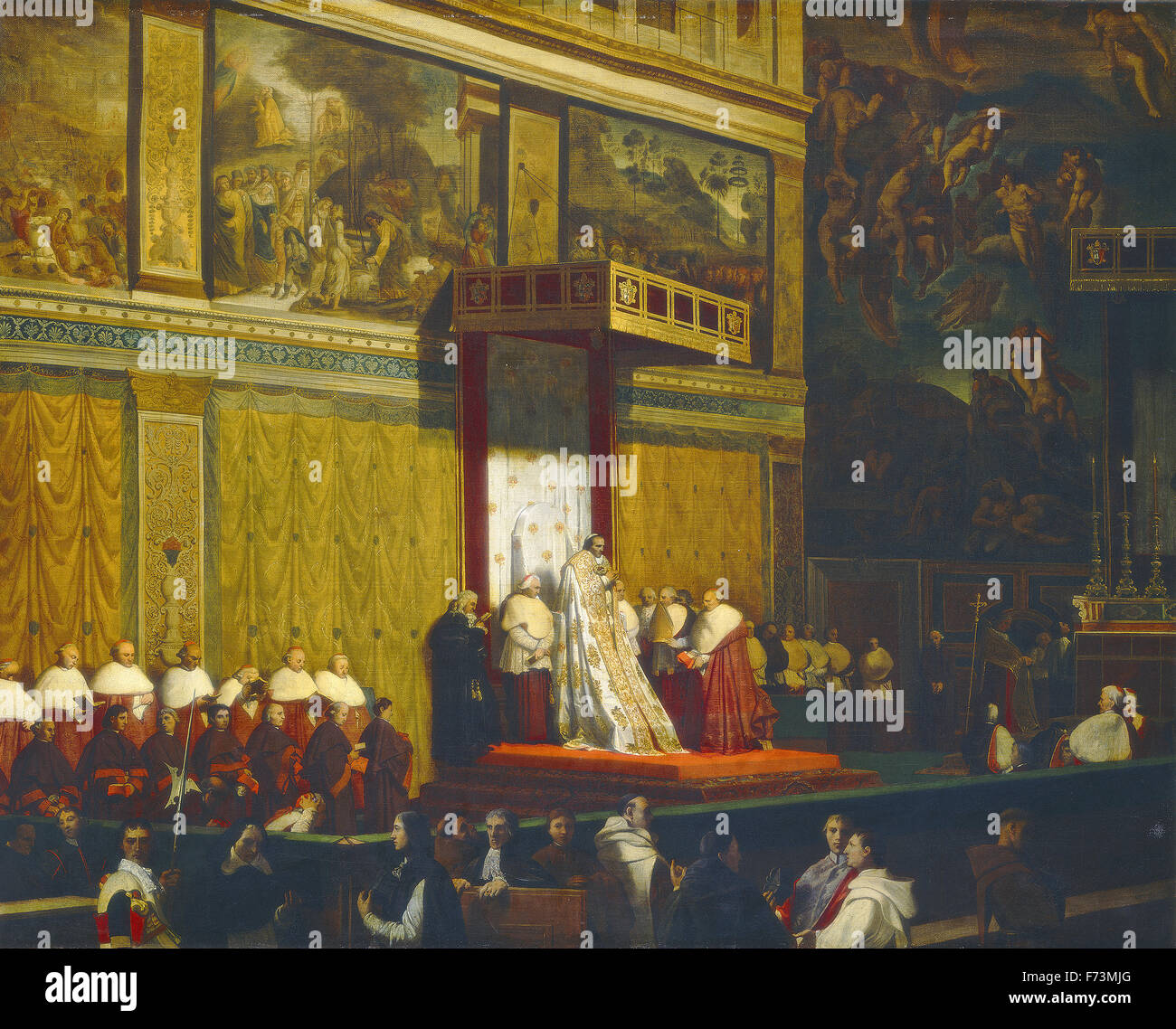 Jean-Auguste-Dominique Ingres - Le pape Pie VII dans la Chapelle Sixtine Banque D'Images