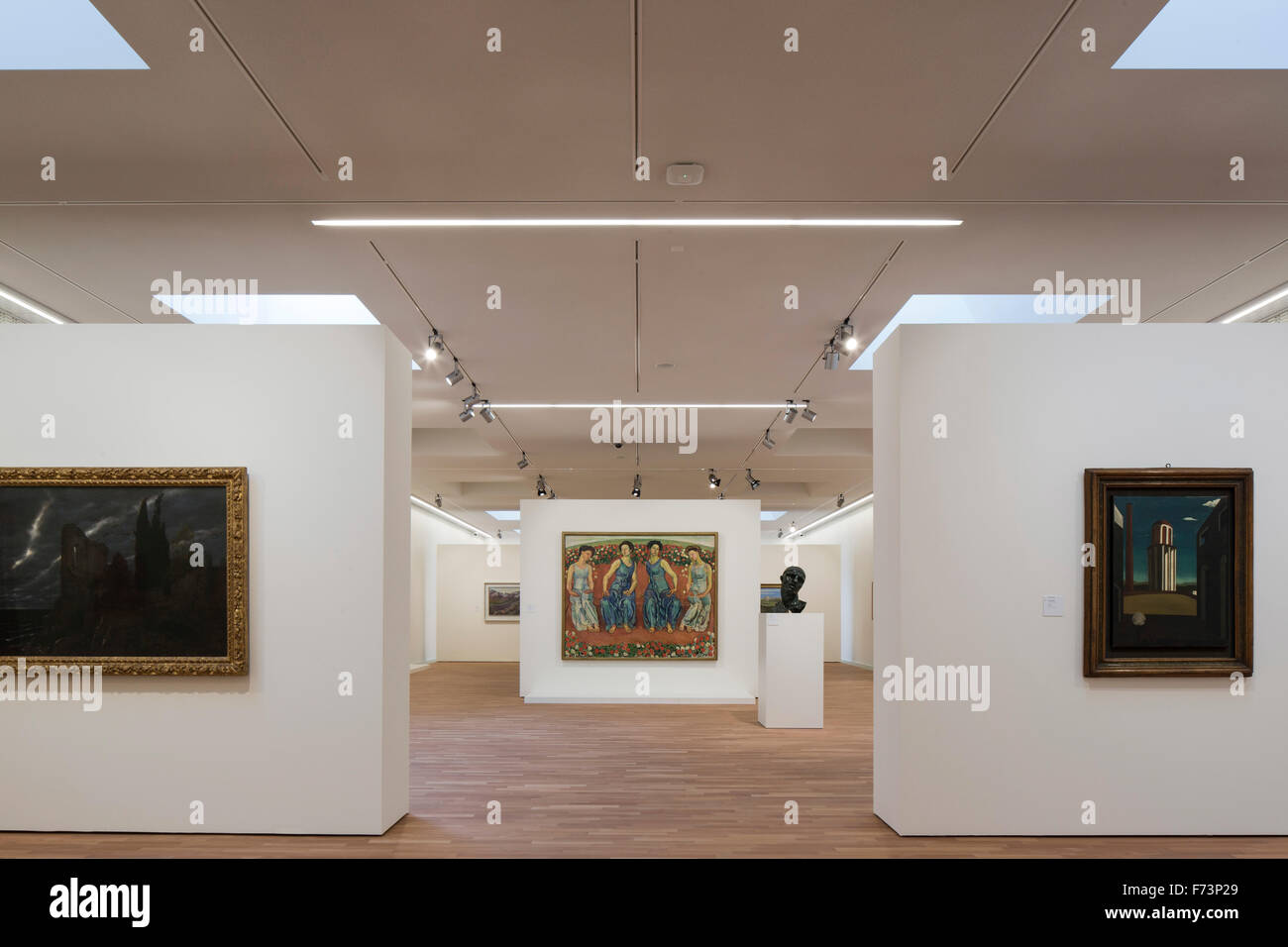 L'espace d'exposition. Centre d'Art du Lac Lugano, Lugano, Suisse. Architecte : Ivano Gianola Studio d'architettura, 2015. Banque D'Images