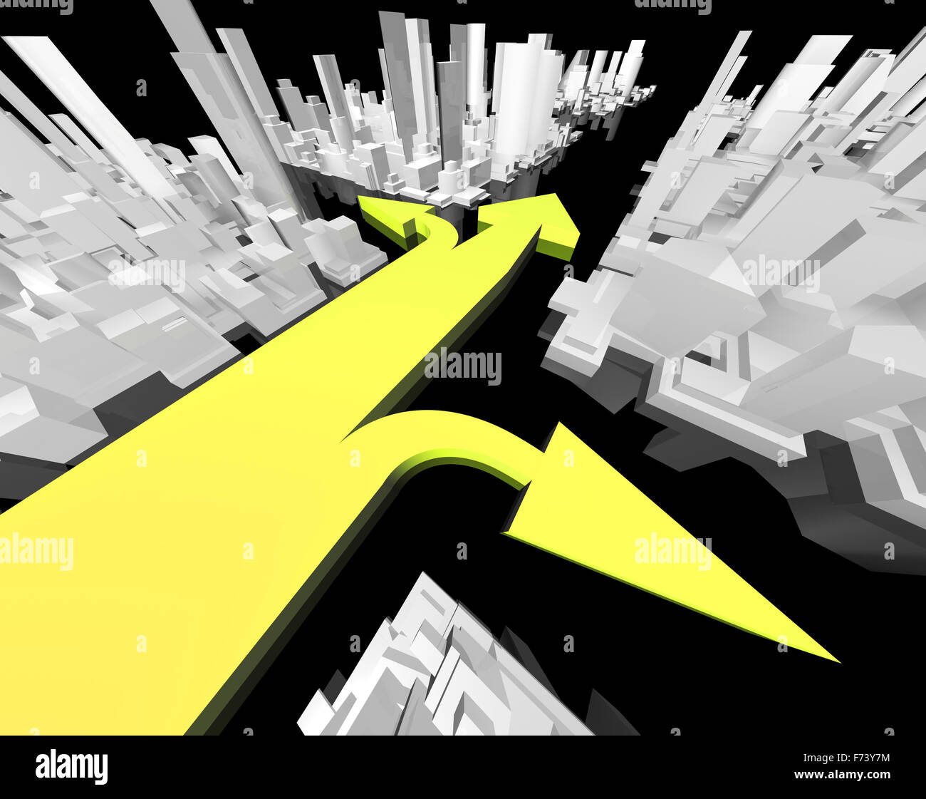 Concept GPS et abstract city street Banque D'Images