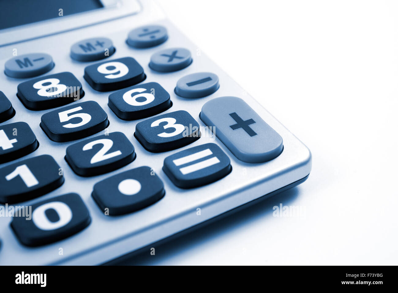 Close up image of Calculator isolated in white Banque D'Images