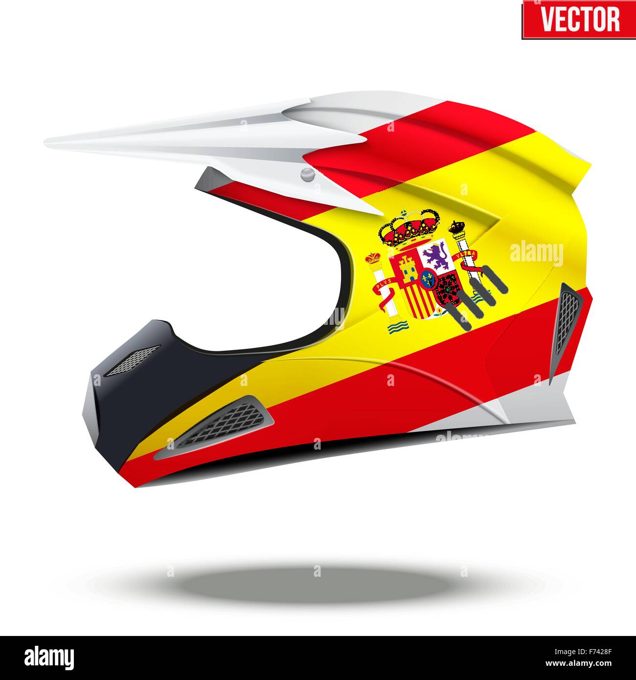 Espagne drapeau sur les casques de moto Illustration de Vecteur