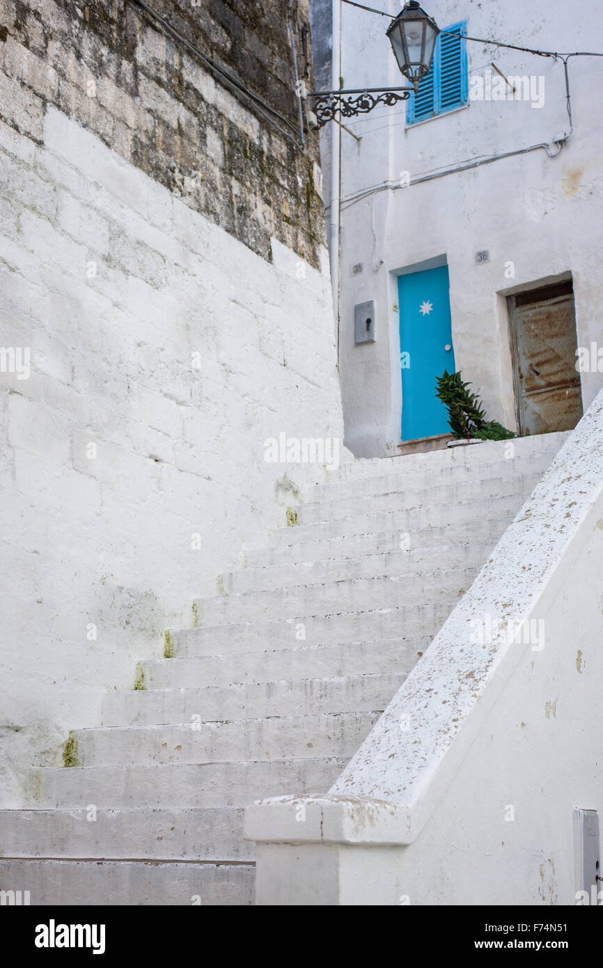 Vieille ville d'Ostuni, Pouilles, Italie Banque D'Images