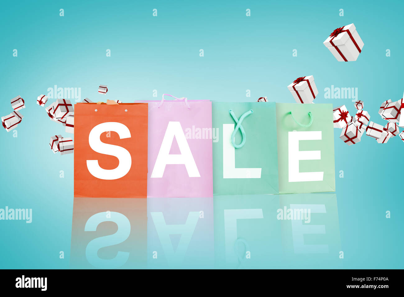 Image composite de vente shopping bags Banque D'Images