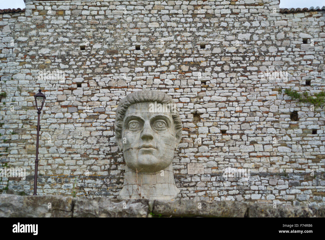 Constantin le Grand portrait, tête, Kalaja, le château, forteresse hill, Berat, Albanie Banque D'Images