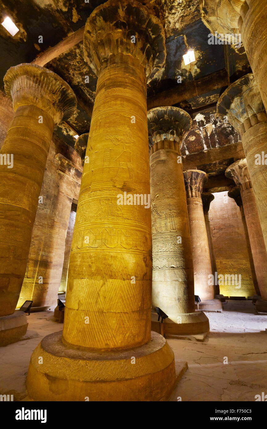 L'Egypte - Edfou, Temple d'Horus Banque D'Images