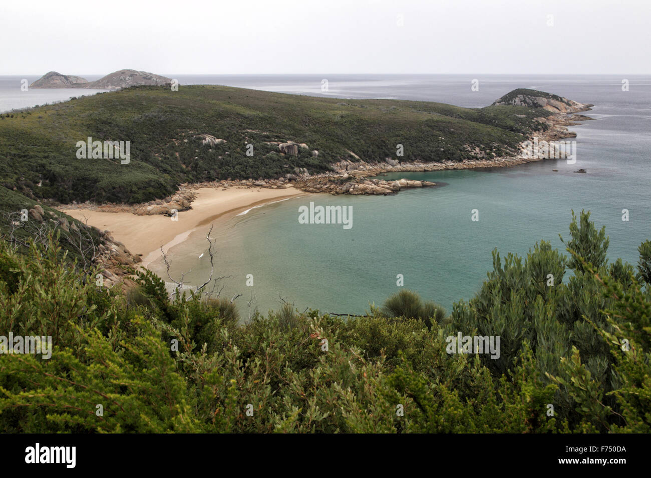 Paysage côtier sur le point tracé dans la langue Wilsons Promontory National Park, Victoria, Australie. Banque D'Images