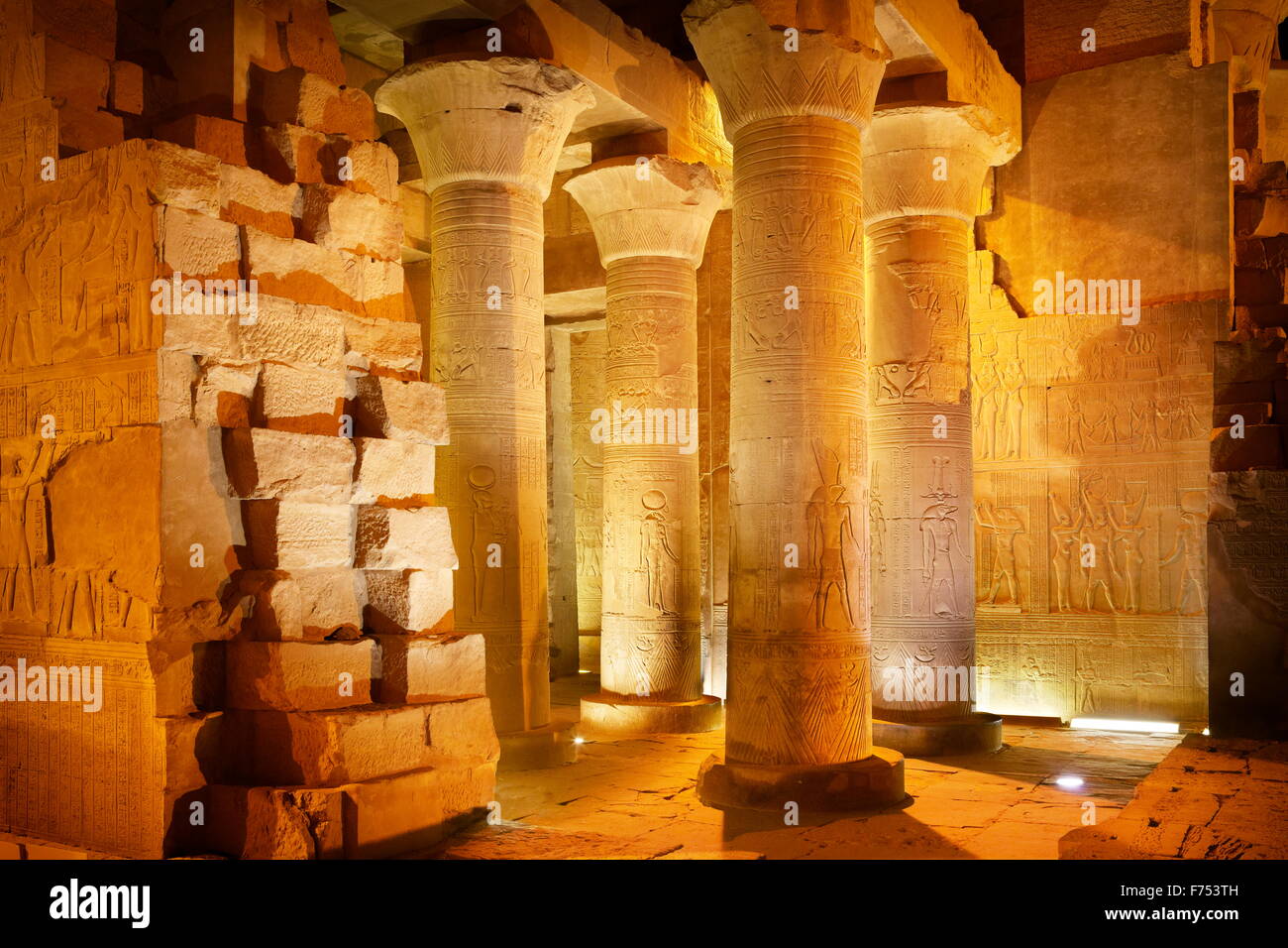 Égypte - Kom Ombo, Temple de Sobek Banque D'Images