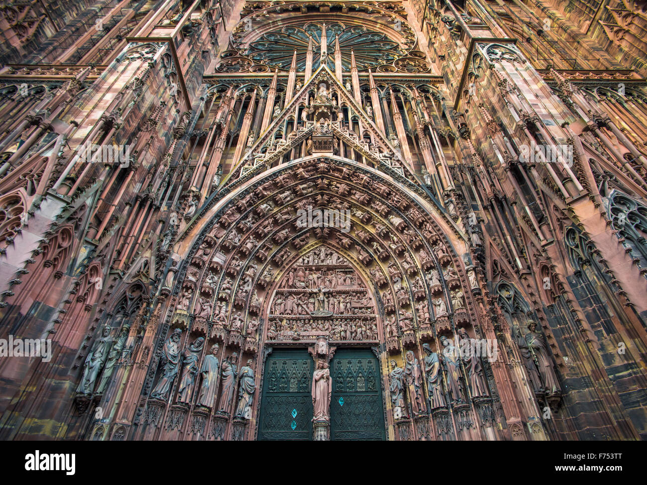 Cathédrale de Notre Dame de Strasbourg, Alsace, France Banque D'Images