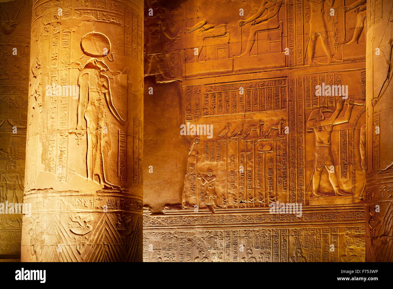 Égypte - Kom Ombo, Temple de Sobek Banque D'Images
