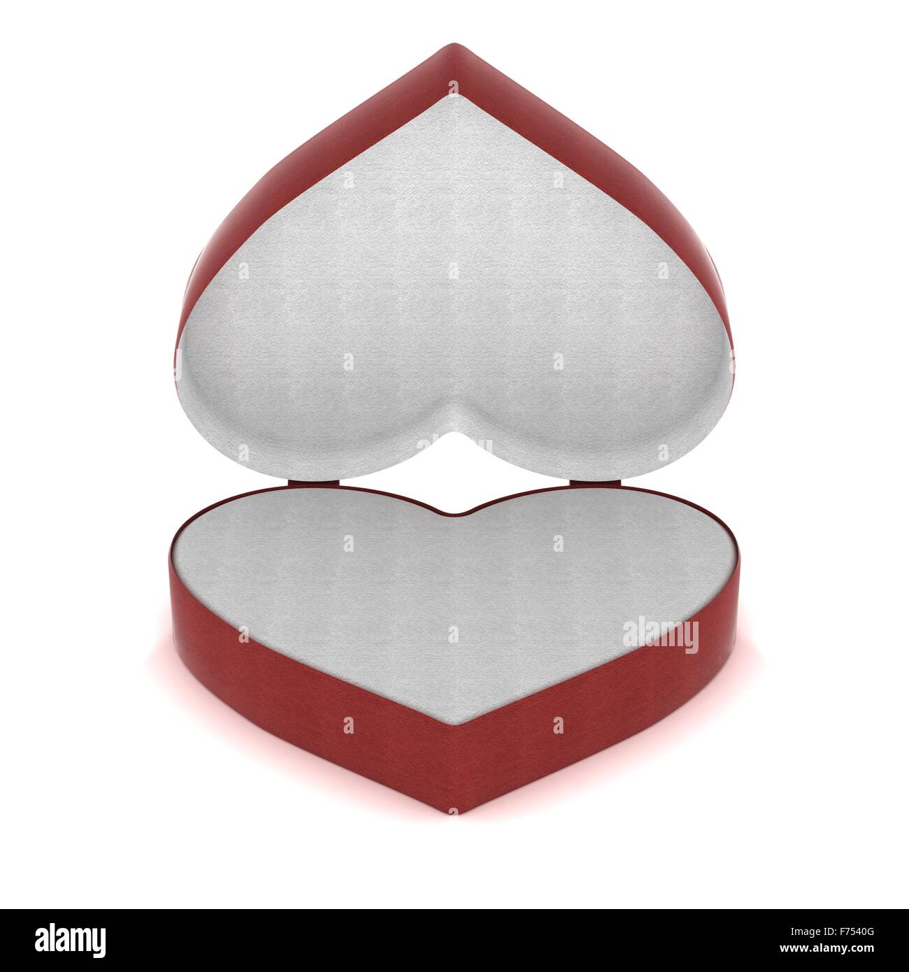 Boîte-cadeau sous forme de coeur. Image 3D. Banque D'Images